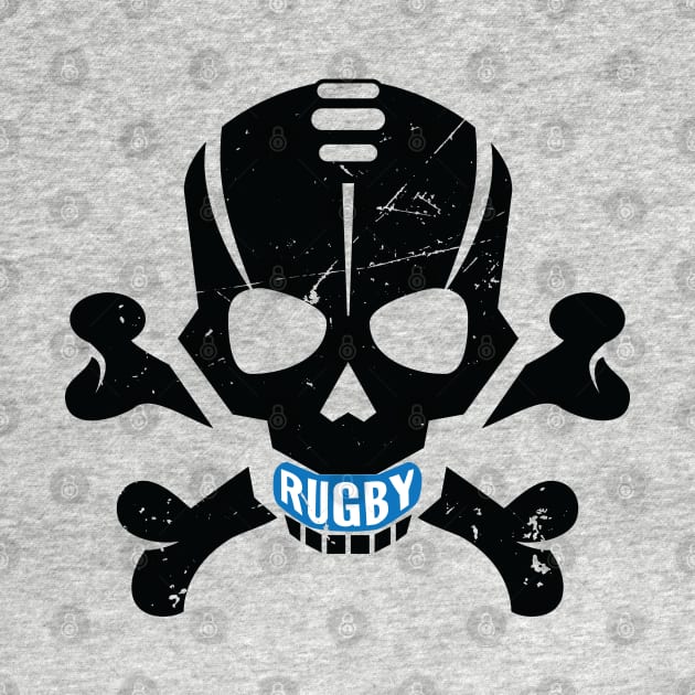 Rugby Fan Pirate Skull by atomguy